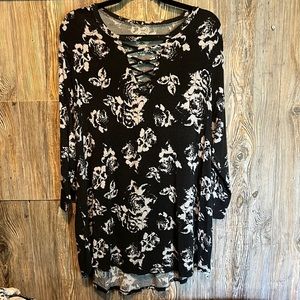 Maurices 24/7. 3/4 length sleeves. Lightweight “brushed” material.